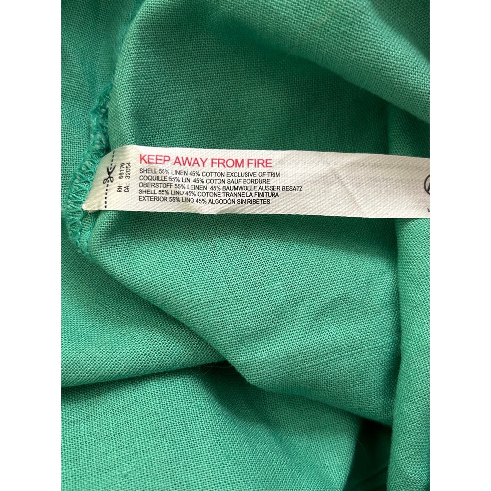 Free People Free-Est Poolside Perfect Mini Dress S Green Linen Boho Resort - Picture 7 of 7
